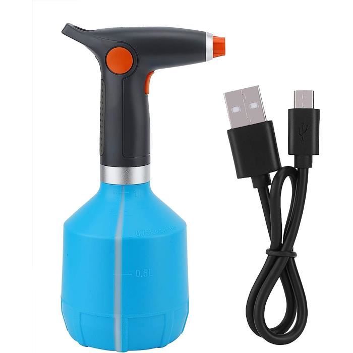 Brumisateur électrique Rechargeable USB 0.9 L – Buse Réglable, Pour Plantes Intérieur/extérieur