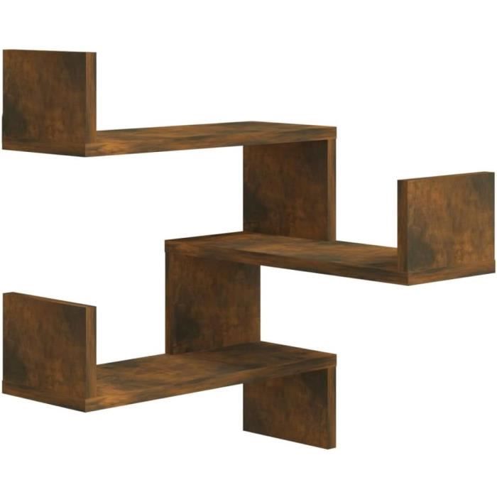 VidaXL Étagères Murales D'angle 2 Pcs Chêne Sonoma 40x40x50 Cm Pas Cher