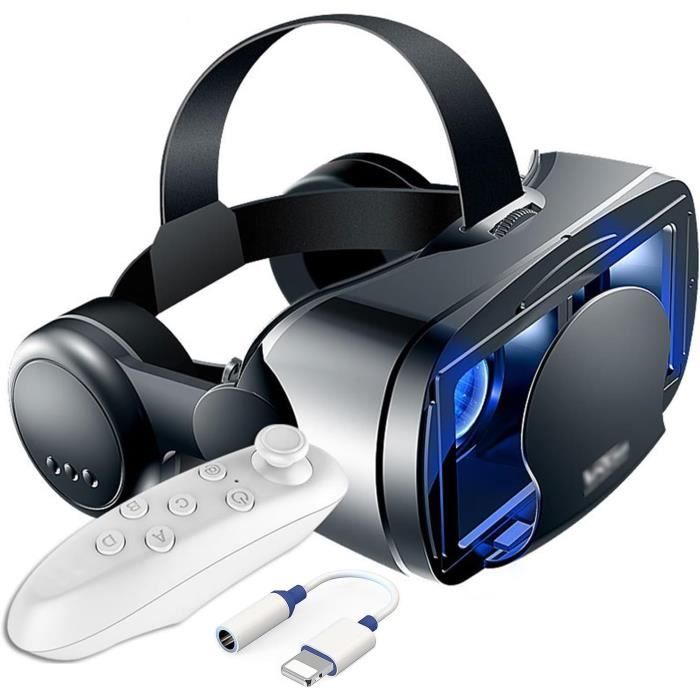Casque VR Pour Smartphones – Compatible IPhone/Android 4.7-7.2 Pouces – Écouteurs Intégrés – Cadeau Enfant/famille
