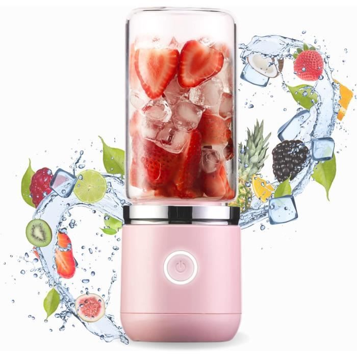 Mixeur Portable Pour Milkshake Et Smoothie 450Ml 4000Mah Mini Mixeur Blender Avec 6 3D Lames Et