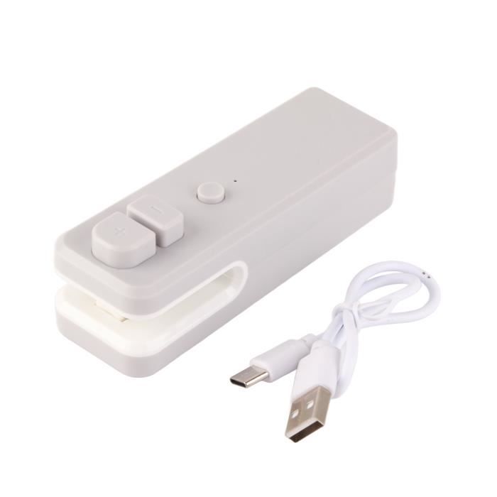 Scelleuse Chips Portable VOAKZEF Mini Scelleuse De Sacs 2 En 1 Rechargeable Avec Coupeur - Scelleur Portable Pour Conserver La Fraîcheur Des Snacks Et Aliments (Bleu