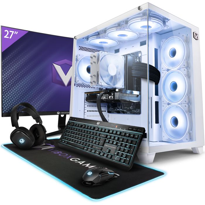 Vibox VIII-2 PC Gamer – 27 Écran Pack – Intel i7 9700KF – RTX 3060 – 32Go RAM – 1To SSD – Win11 – WiFi
