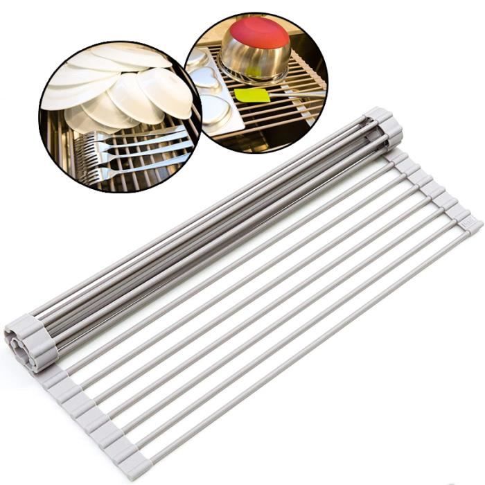 Égouttoir à vaisselle pliable, égouttoir à vaisselle pliable à 2 niveaux pour plan de travail de cuisine, étagère pliable pour sèche-assiettes de cuisine pour rangement de vaisselle, bande Égouttoir à vaisselle pliable, égouttoir à vaisselle pliable à 2 niveaux pour plan de travail de cuisine, étagère pliable pour sèche-assiettes de cuisine pour rangement de vaisselle, bande