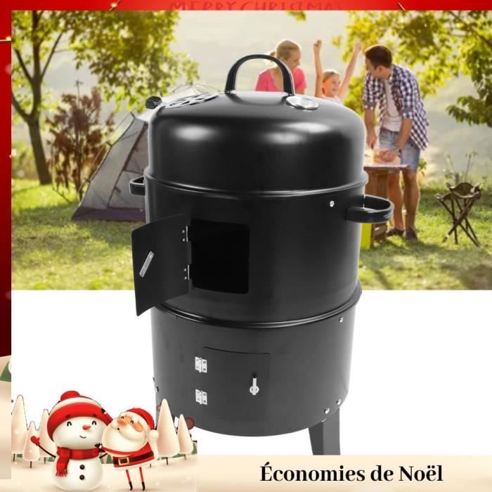 VBESTLIFE fumoir vertical Fumoir à charbon vertical 3 en 1, gril à 3
