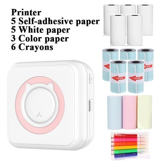 IMPRIMANTE,Pink plus 13 paper--Mini-imprimante Thermique Portable 58mm,  Impression Sans Fil, Bluetooth, Pour Android Et Ios - Imprim - Cdiscount  Informatique