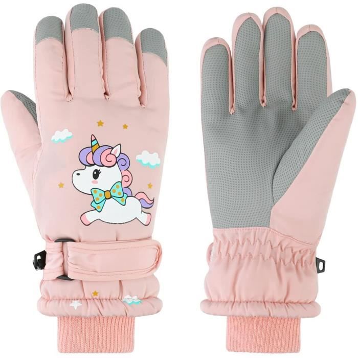 Gants de Ski Enfants, Moufles de Ski Fille Garçon Gants Chaud Hiver Moufles  Coupe-Vent Respirant Snowboard pour Vélo 10-16 Ans - Cdiscount Prêt-à-Porter