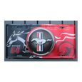 plaque d'immatriculation ford mustang noir rouge since 64 tole usa en relief license plate-1