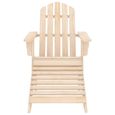 1361•NEUF&Chaise de jardin Adirondack Fauteuil Chaise de Patio Chaise Longue d'extérieur avec pouf Bois de sapin solide Haute qualit-1