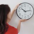 12 Pouces Silencieux Horloge Murale-Moderne Pendule Murale-pour La Chambre Cuisine Salon Decor-Noir-1