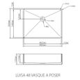 Vasque à poser Luisa en inox - Rectangulaire - Gris - Intérieur - 48x37 cm-1