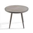 Table basse ronde OVIALA - Effet béton - 45 x 35 cm - Meuble de jardin-1