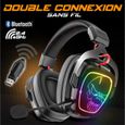 Spirit Of Gamer, Casque Gaming Bluetooth Sans Fil RGB avec Micro, Compatible PS5, PS4, Switch, PC & Mac, Wireless 2.4 GHz, Son 7.1-1