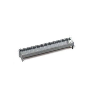 Mangeoire à Poules En Acier Galvanisé - Grille Mobile, Longueur 75 Cm - Pour 10 Poulets - Profondeur 6 Cm