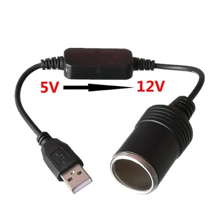 USB mâle 12V voiture allume-cigare prise femelle convertisseur adaptateur  câb I4