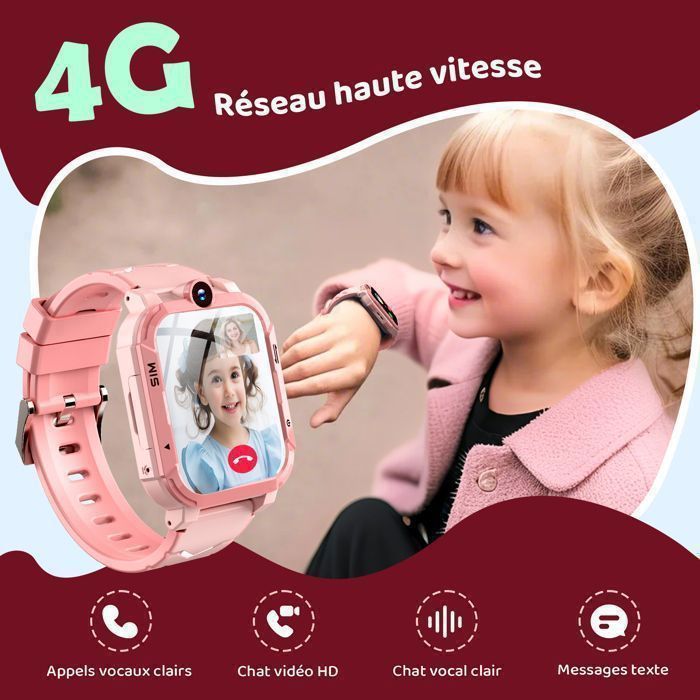 Montre Connectée GPS Enfant 4G Écran 1.83" Caméra SOS