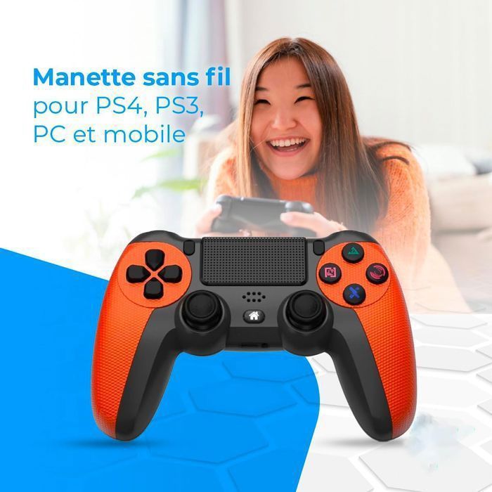Manette de jeu sans fil, for PS4 / PS3 / PC/Mobile - vibration