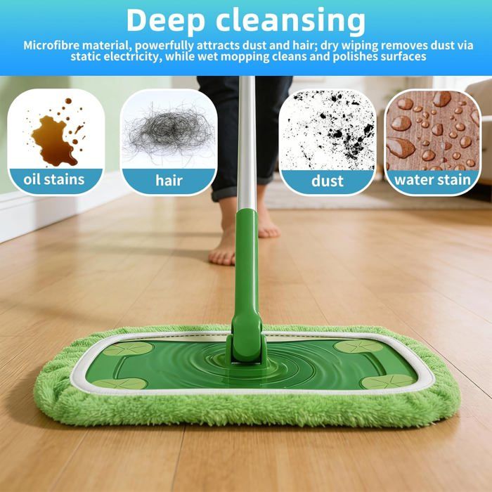Serpillière microfibre sol | Lavante et dégraissante | Ultra absorbante et récurante | Lavage tous types de sols | Dimension 50 * 60 | Très résistante | Non abrasive | Kibros SERPMIC50X60