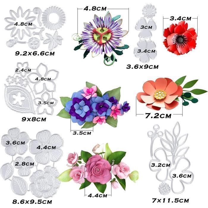 3 Ensebles atrices de Découpe Scrapbooking Cutting Dies Fore Lettres et Chiffres DIY Carte