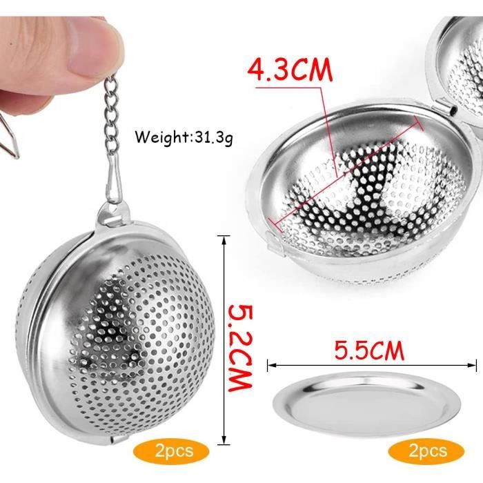Relota Lot de 2 infuseurs à thé en acier inoxydable 304, maille extra