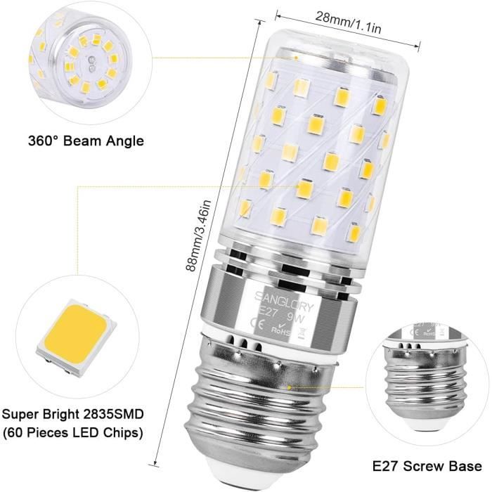 Ampoule E27, Ampoule LED E27 Blanc Neutre 4000K, Ampoules E27 Mais LED