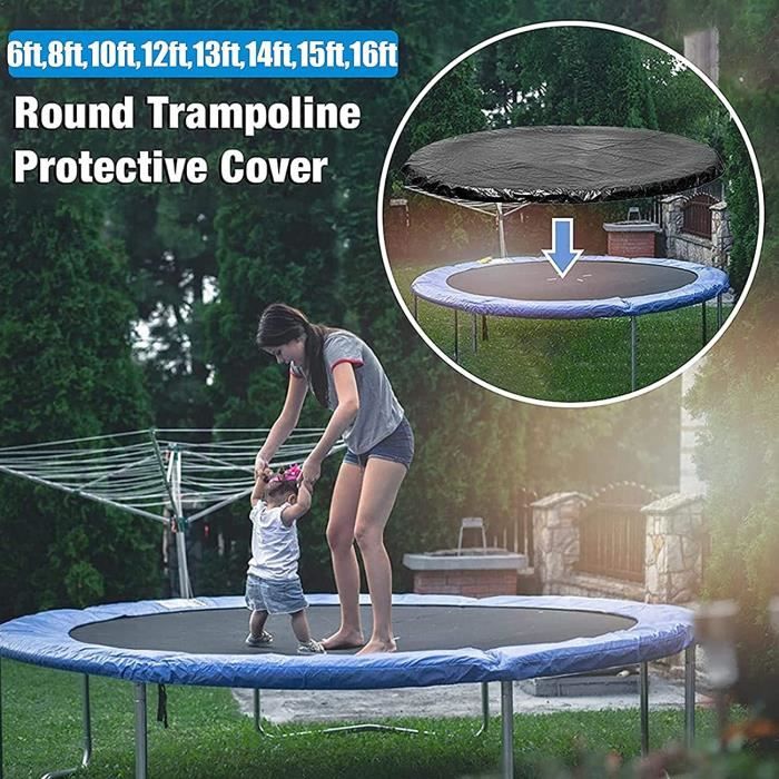 Bâche de protection pour trampoline - 152 cm - Protection en tissu Oxford - Imperméable et robuste - Pliable - Avec sangle coupe-vent - Pour une utilisation en hiver dans le jardin Bâche de protection pour trampoline - 152 cm - Protection en tissu Oxford - Imperméable et robuste - Pliable - Avec sangle coupe-vent - Pour une utilisation en hiver dans le jardin