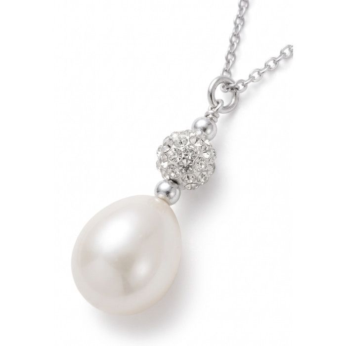 Collier En Argent Massif Avec Perles Blanches - Occasion, Bijou élégant, Chaîne Pendentif