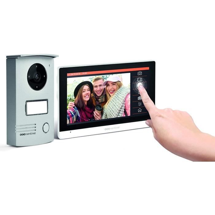 Portier interphone vidéo sans fil couleur écran 18 cm avec prise de photos