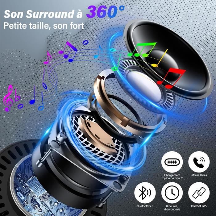 Enceinte Bluetooth Enceinte Portable Avec Lumière Rgb - 15W Haut