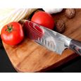 Couteau de cuisine 7 pouces Couteau de chef d'utilit&eacute; japonais Couteau Santoku Fendoir 7Cr17 420 haute teneur en carbone 306-2