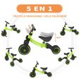BESREY 5 en 1 Tricycle Draisienne Vélo +Pour les Bébés et Enfants de 1 à 4 ans Vert-2