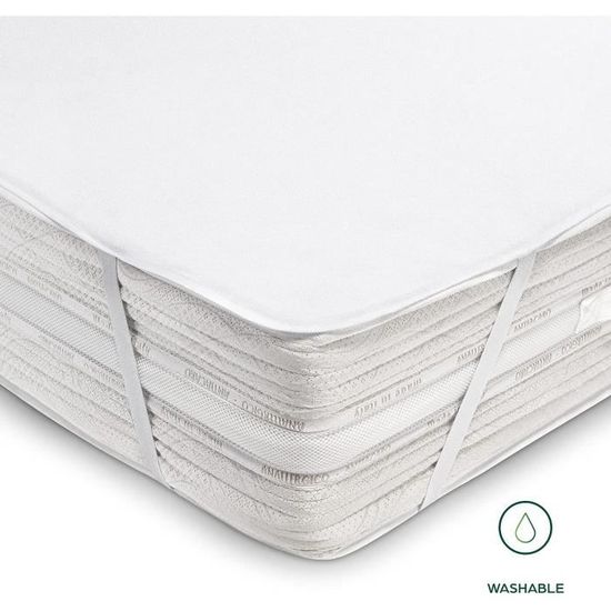 Alèse protège matelas imperméable en coton blanc 160x200 cm HYGIENA