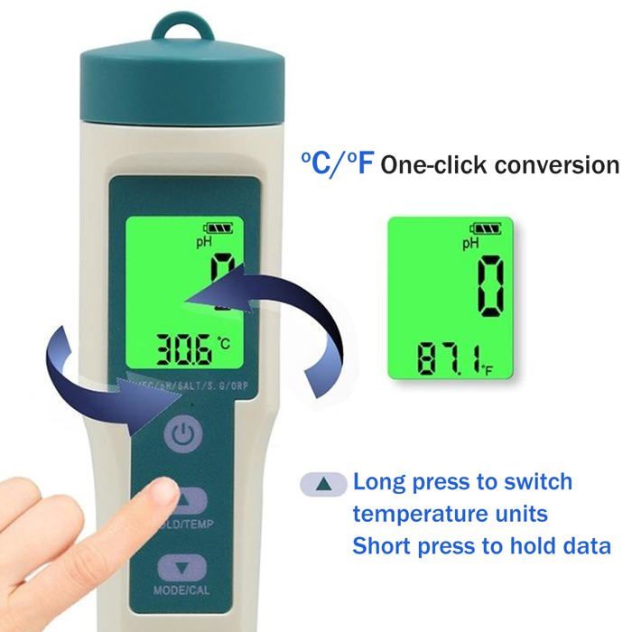 Testeur PH Et Chlore Piscine Electronique - Stylo Qualité Eau Flipr Pour Aquarium, Spa | Imperméable LCD