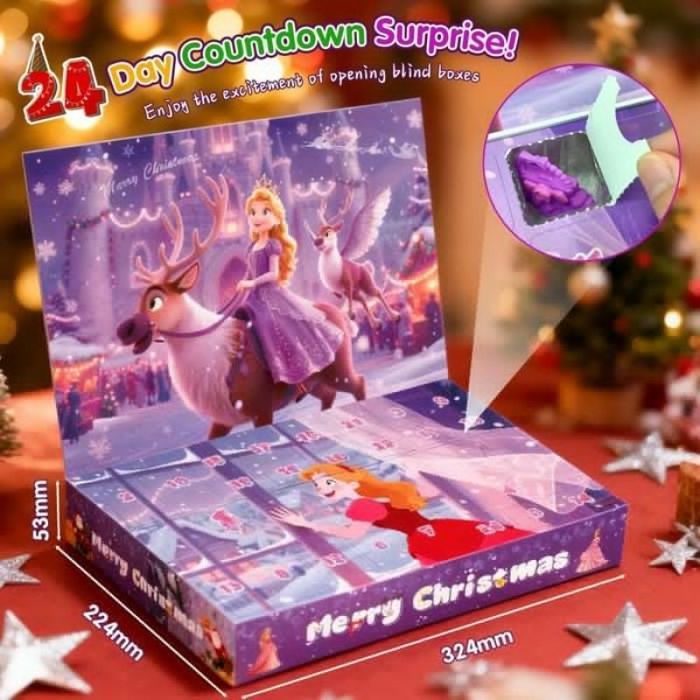 Calendrier De L'Avent 2025 Pour Fille - 24 Surprises Dont Une Poupée, 12 Tenues Et Accessoires, Jouet Créatif Pour Noël