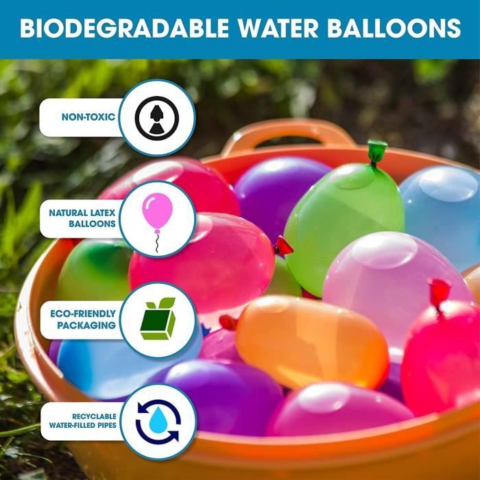 1000 Bombes à Eau Belmalia - Kit Super Fun Pour Bataille D'Eau Avec Support De Remplissage Robinet