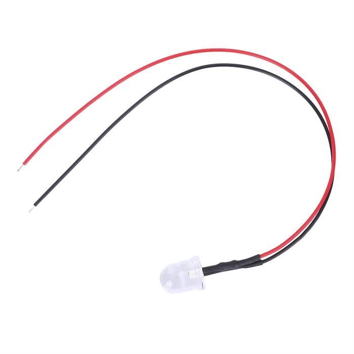 Diode LED filaire 50pcs 12V LED Diode lumineuse pré-cblée 10 mm Perle ...
