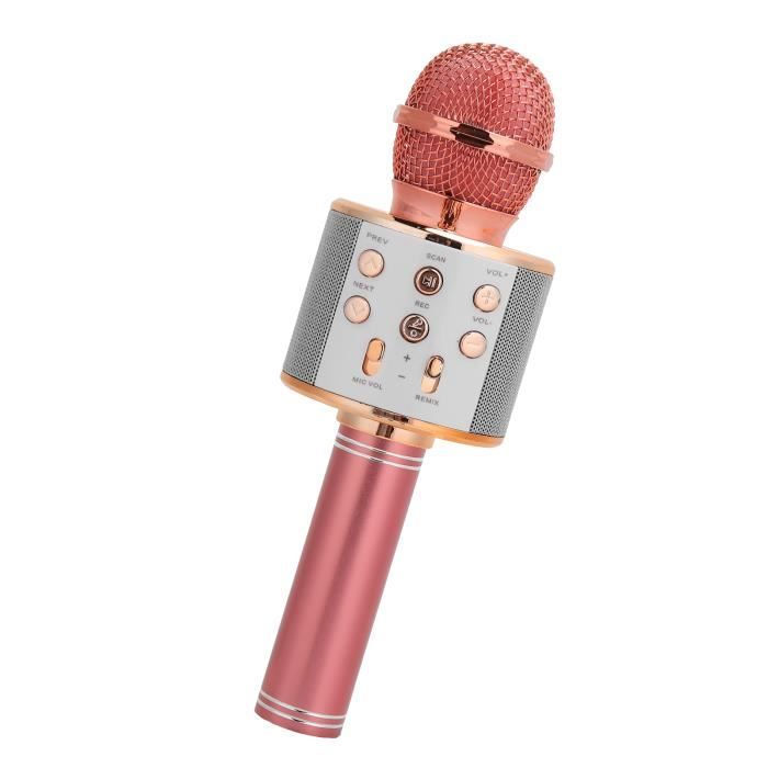 VBESTLIFE haut-parleur micro karaoké Microphone à main Haut-parleur  Bluetooth sans fil Microphone à clé multifonction pour KTV