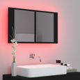 2201NEW -Armoire à miroir de bain à LED,Armoire de Toilette,Meubles-lavabos de salle de bain Noir 80x12x45 cm-3