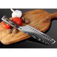 Couteau de cuisine 7 pouces Couteau de chef d'utilit&eacute; japonais Couteau Santoku Fendoir 7Cr17 420 haute teneur en carbone 306-3
