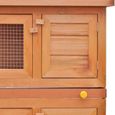 SALE | Nickel Enclos Clapier - Cage à Lapin d'extérieur Enclos pour petits animaux 4 portes Bois MAF382342-3