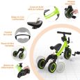 BESREY 5 en 1 Tricycle Draisienne Vélo +Pour les Bébés et Enfants de 1 à 4 ans Vert-3