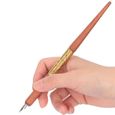 Cikonielf 3 cm Dip Pen Kit Dip Pen Kit 24x13,5x4,3cm Plumes rondes plates avec support d'encre pour écrire la calligraphie de-3