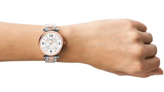 Montre Femme FOSSIL CARLIE en Acier Bicolore 236277 Achat