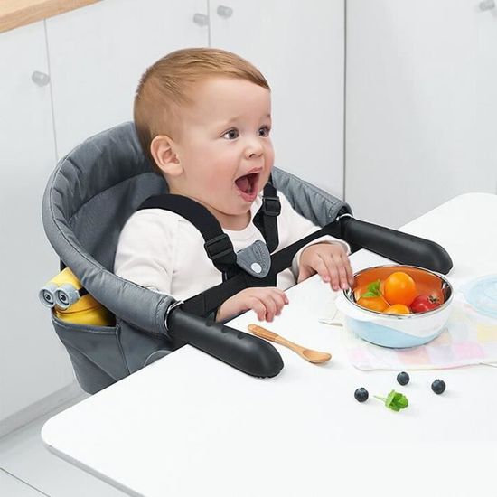 SWANEW Siège de table pliable pour Bébé avec pinces antidérapantes et poche  assise, convient pour table