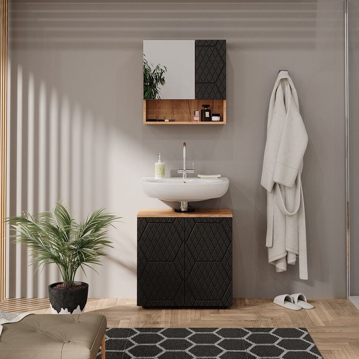 Meuble salle de bain blanc 40x32x160 bianco