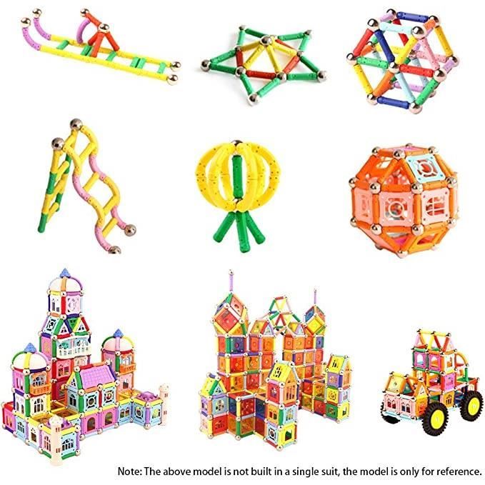ROUSKY – 88 Pièces Magnétiques (boules, Barres Longues/courtes/courbées) – Jouet STEM Dès 3 Ans