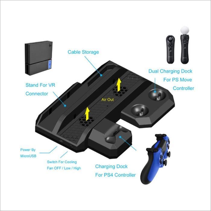 Chargeur de console de jeu pour manette mince/Pro de Sony pour PS4