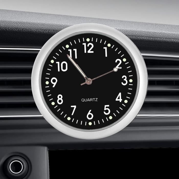 Horloge Voiture Lumineuse à Quartz 40mm - Avec Clip D'aération Et Autocollants - Pour Tableau De Bord