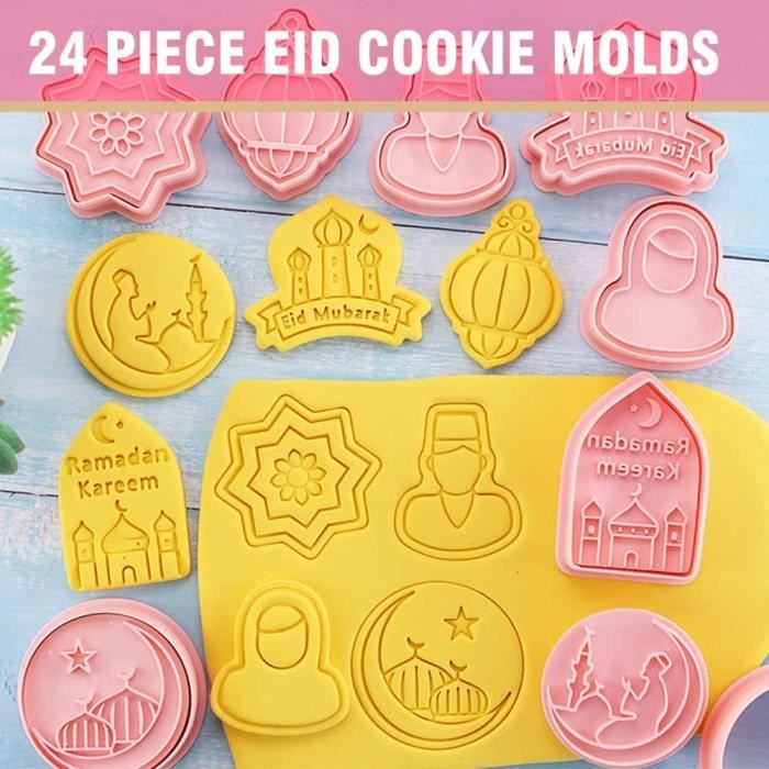 Lot De 24 Emporte-Pièces Pour Biscuits De L'Aïd Mubarak, Moule À Biscuits  Du Ramadan, Tampon À Biscuits Musulman 3D Pour Bisc[H4331] - Cdiscount  Maison