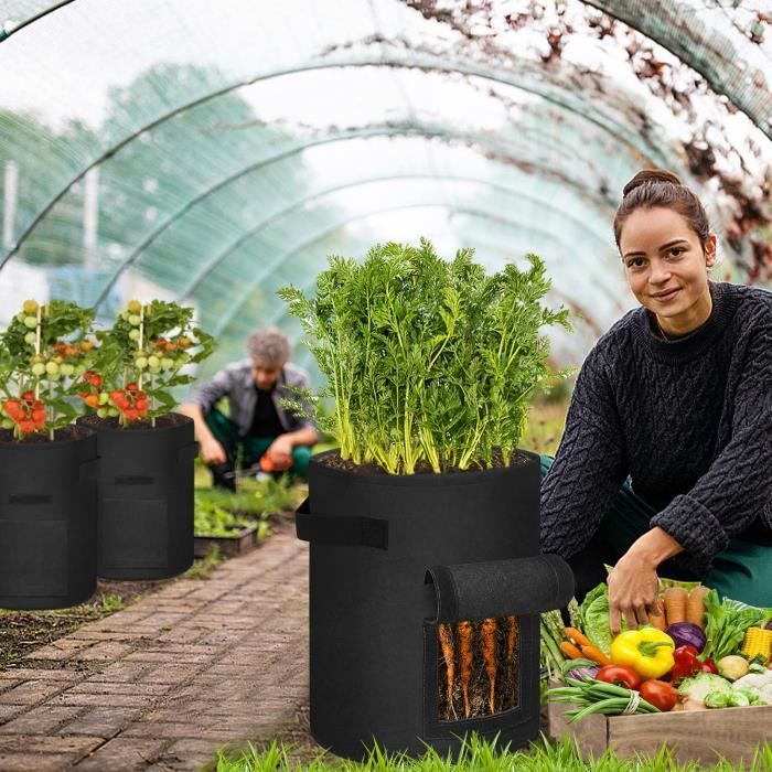 Culture Pommes De Terre Lot De 6 Sacs De Plantation 7 Gallons - Tissu Non Tissé Respirant - Pour Pommes De Terre, Tomates, Légumes Sac A Pomme De Terre