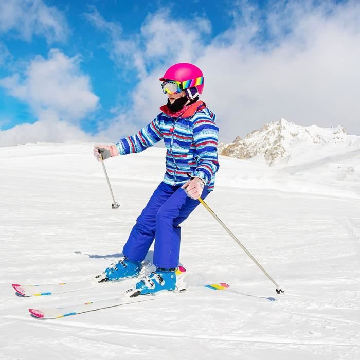 GANTS DE SKI ENFANT CHAUDS ET IMPERMEABLES - 100 BLEUS ET GRIS